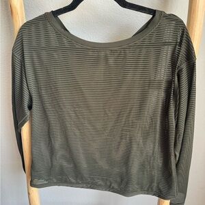 lululemon athletica Olive Striped Long Sleeve Top